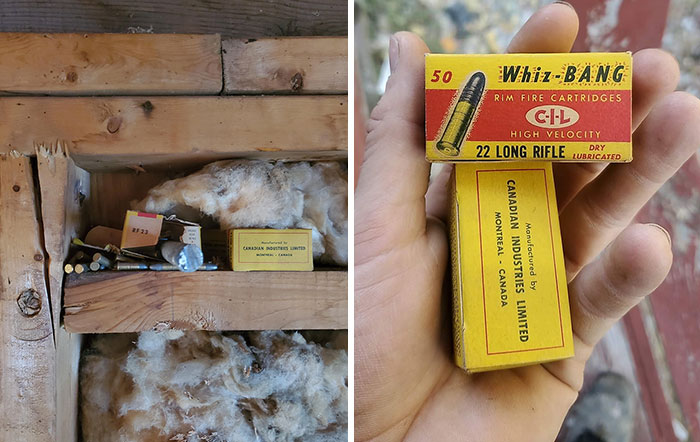 Found A Few Boxes Of .22 Bullets In A Wall Of An Old Cottage I'm Renovating, Pretty Neat