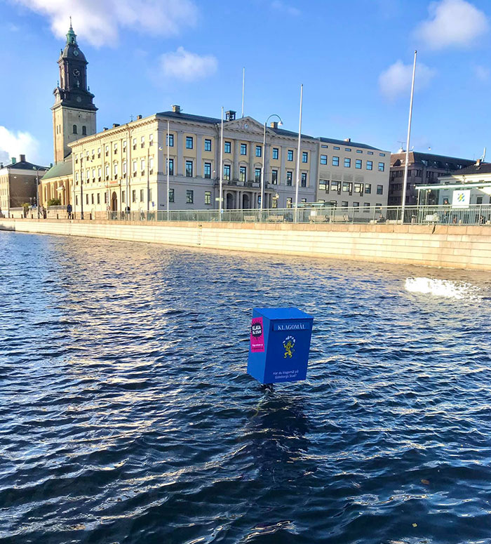 Este es el buzón de quejas para la ciudad de Gotemburgo, Suecia