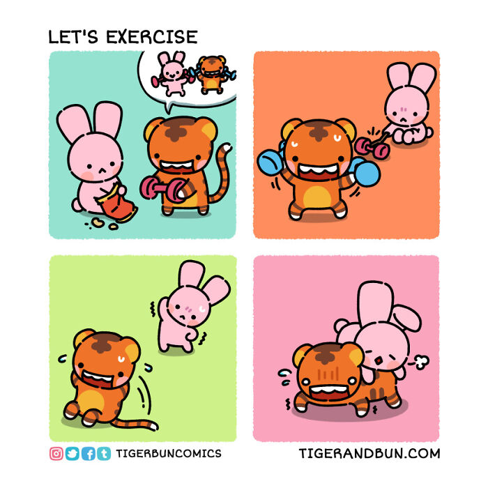 25 Adorable Comics I Created About A Tiger And A Bunny And Their Day-To-Day
