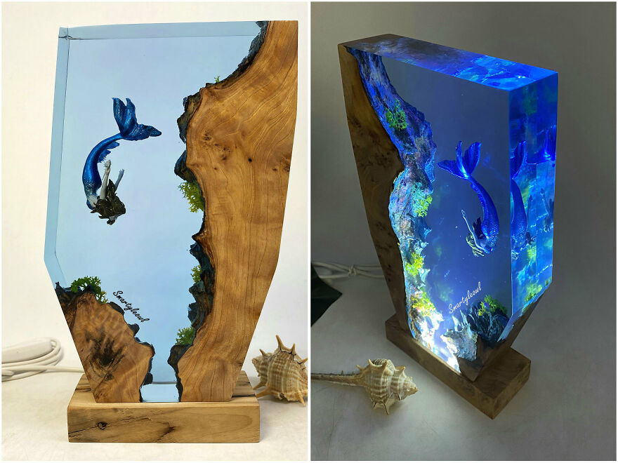 I Made A Mermaid Resin Lamp