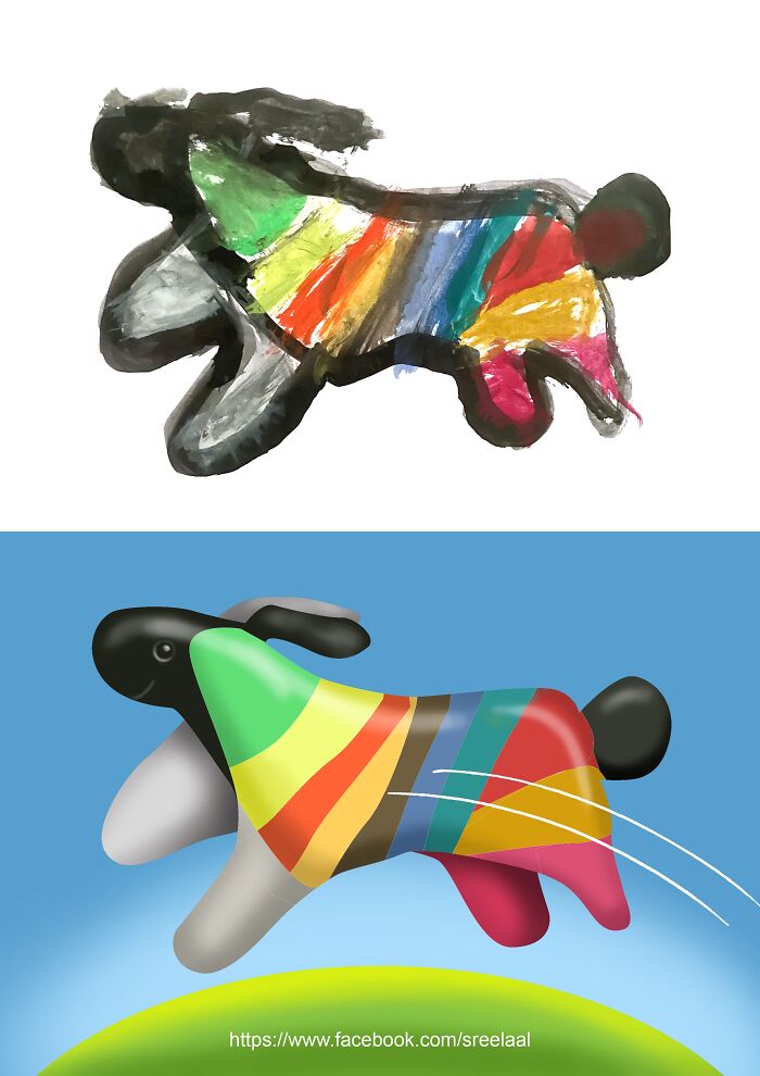 I Made These Digital Illustrations Based On My 5-Year-Old Son&rsquo;s Drawings (8 Pics)