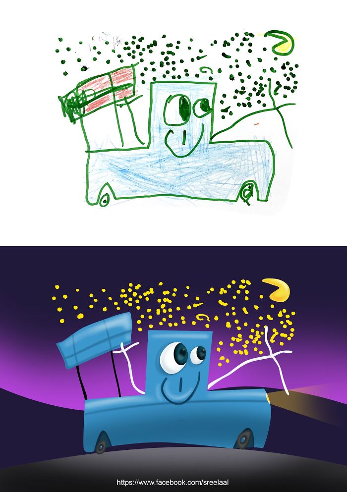 I Made These Digital Illustrations Based On My 5-Year-Old Son&rsquo;s Drawings (8 Pics)