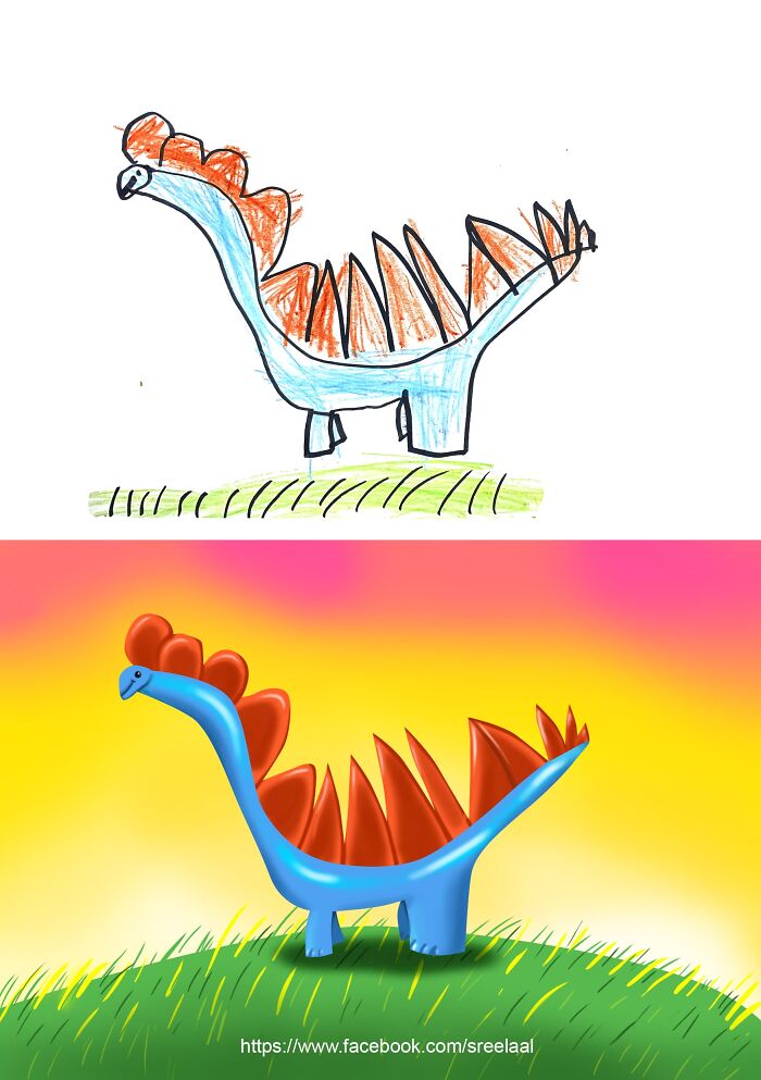 I Made These Digital Illustrations Based On My 5-Year-Old Son&rsquo;s Drawings (8 Pics)