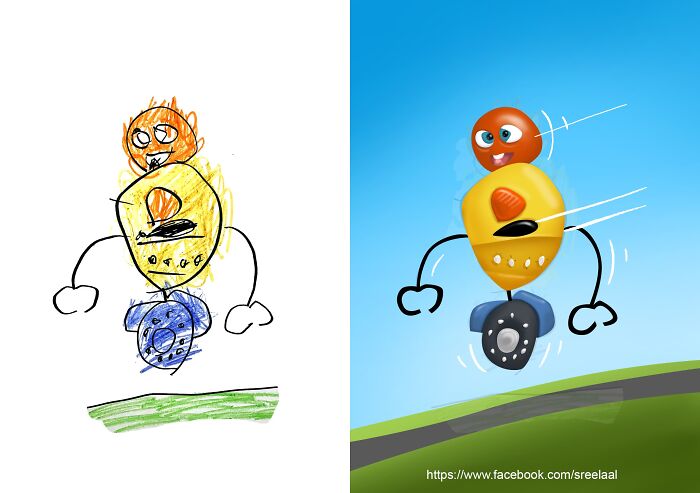 I Made These Digital Illustrations Based On My 5-Year-Old Son&rsquo;s Drawings (8 Pics)
