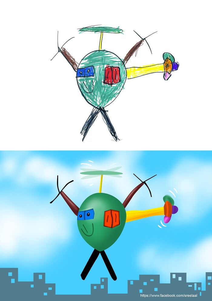 I Made These Digital Illustrations Based On My 5-Year-Old Son&rsquo;s Drawings (8 Pics)