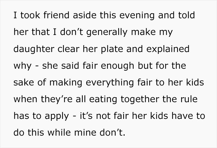 Family Has A Strict "Clean Your Plate" Rule For Their Kids And Try To Enforce It On Friend&rsquo;s Child As Well, But Mom Is Not Having It