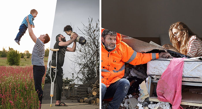 30 Combined Photos By This Digital Artist That Remind Us Of The Two Different Worlds That People Live In