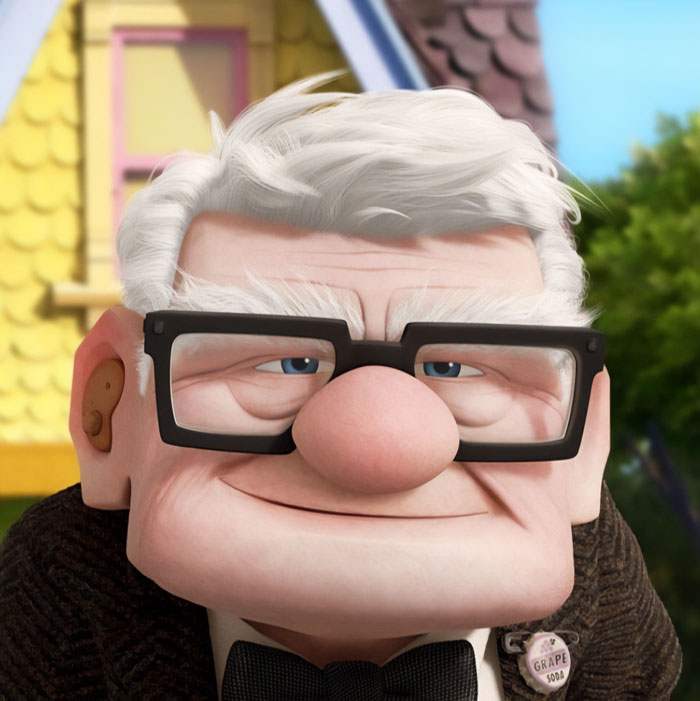 Carl Fredricksen smiling 