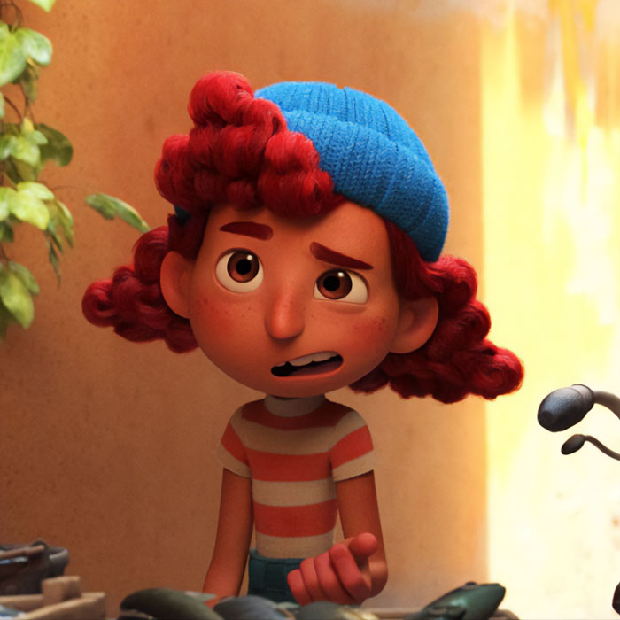 Giulia Marcovaldo wearing blue hat 