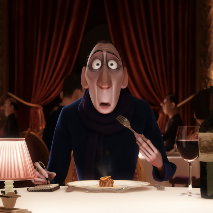 Anton Ego tasting a dish 