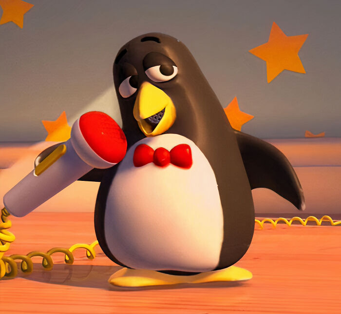 Wheezy The Penguin singing 