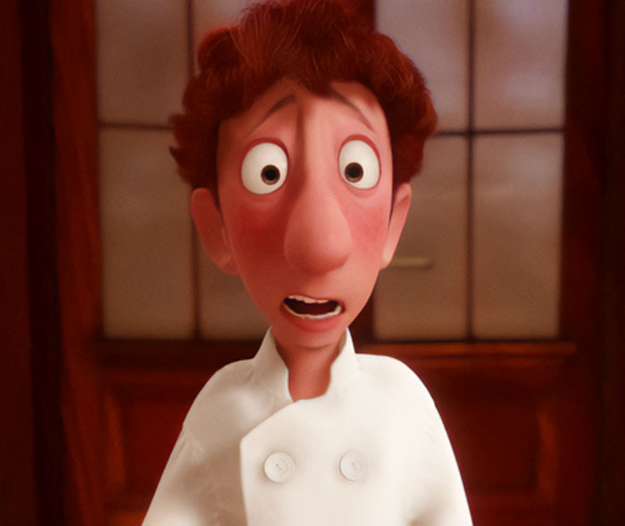 Alfredo Linguini looks scared 