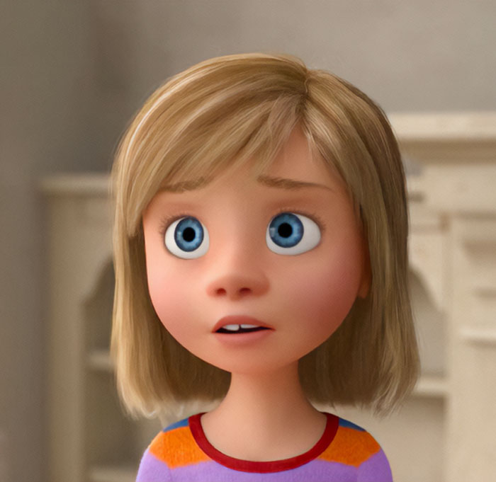 Riley wearing purple sweater 