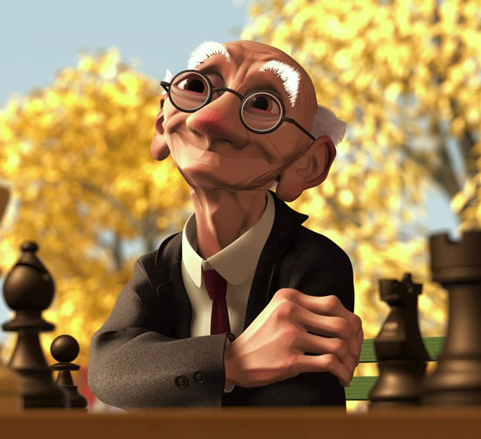 Geri wearing glasses 