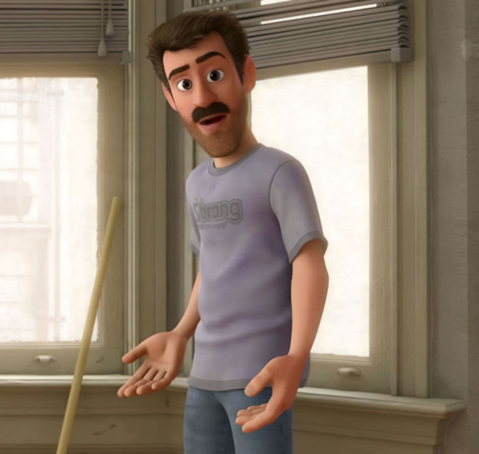 Dad wearing purple t-shirt 