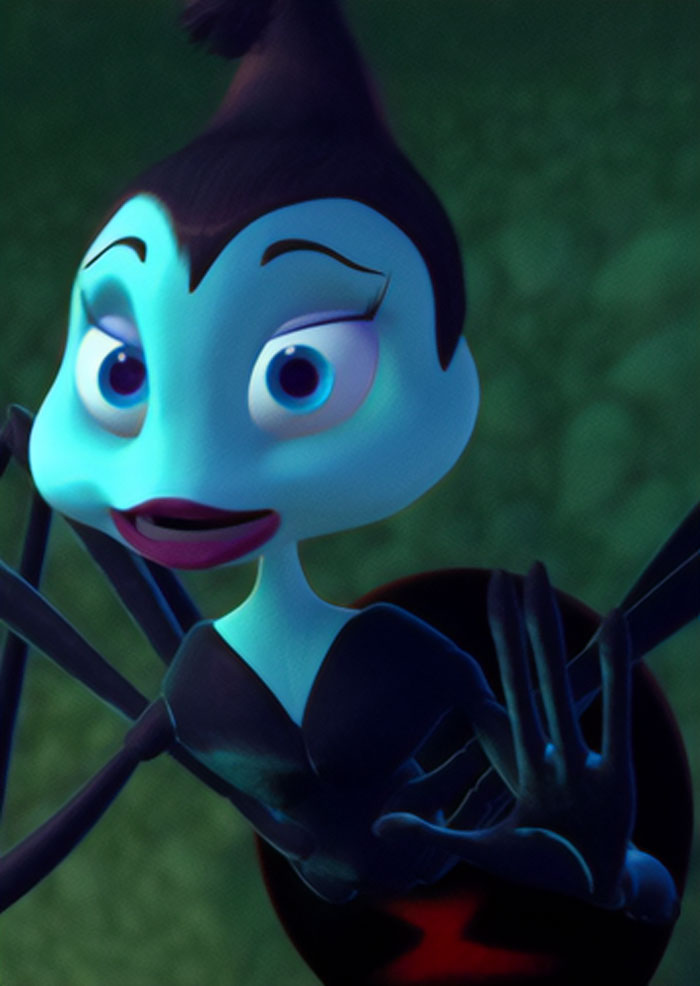 Rosie wearing purple lipstick 