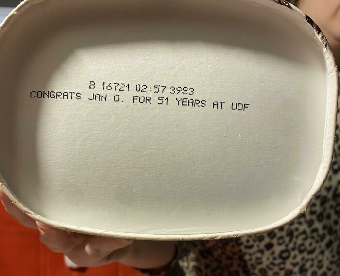 Our Ice Cream Had No Expiration Date Because They Congratulated A Long Tenured Employee