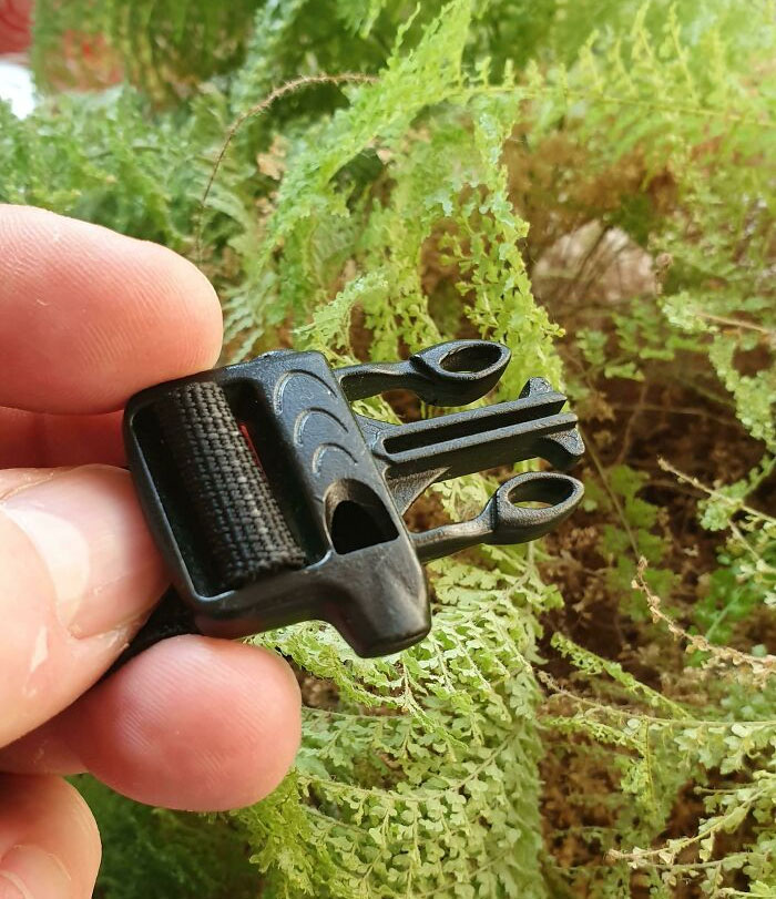 My Backpack's Front Buckle Has A Built In Whistle