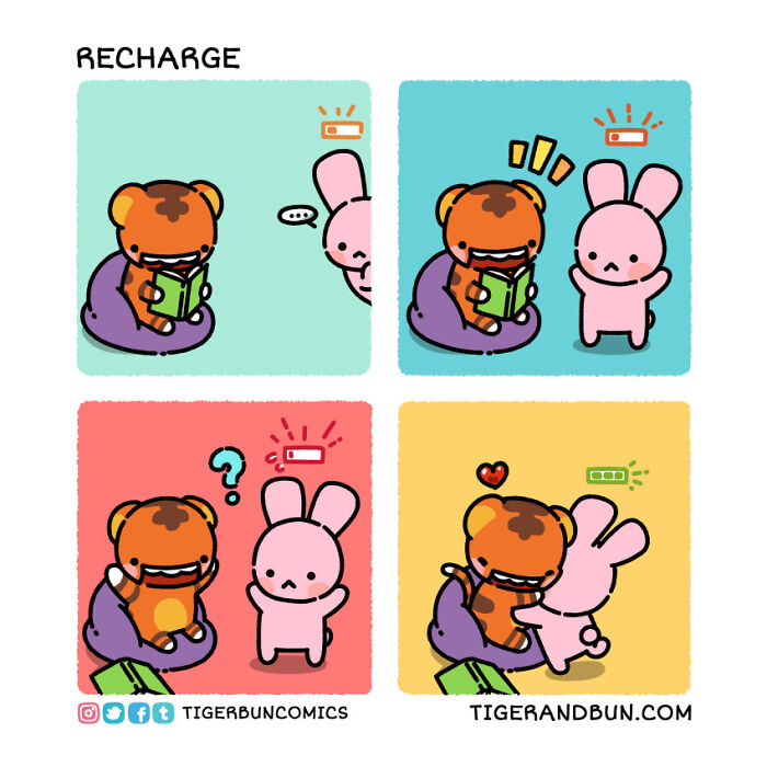 25 Adorable Comics I Created About A Tiger And A Bunny And Their Day-To-Day