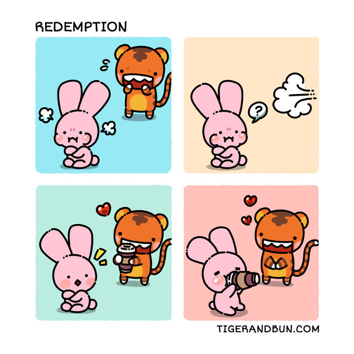 25 Adorable Comics I Created About A Tiger And A Bunny And Their Day-To-Day