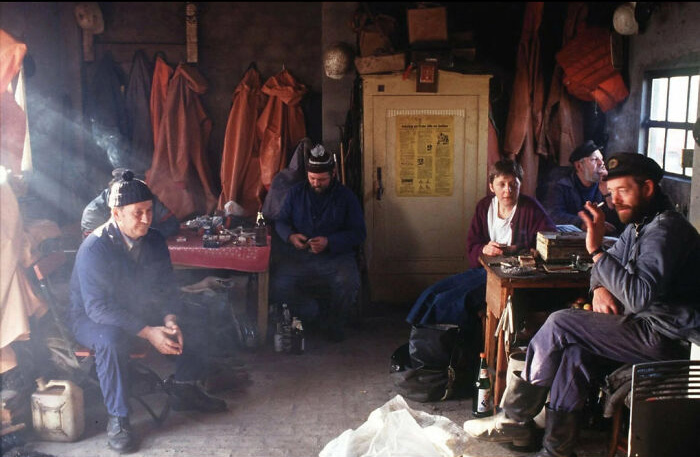 Angela Merkel With Fishermen, 1990