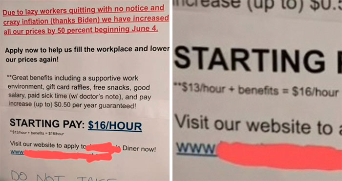 Delusional Job Flyer Blames ‘Lazy Workers’ For 50% Price Increase, Inspires This TikToker To Share 19 Ridiculous Job Signs
