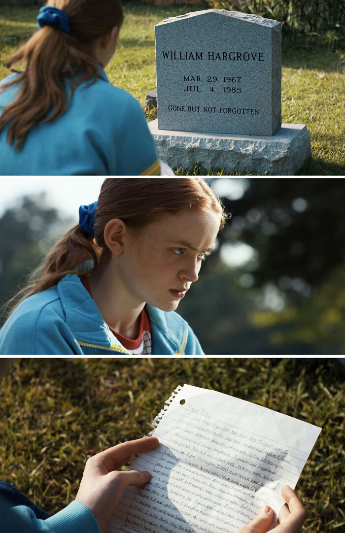 When Max Is Reading The Letter She Wrote For Billy, You Can See That Max's Handwriting Is A Script-Print Mix. Sadie Sink Explained That She Actually Wrote The Letter And Her Usual Handwriting Is Cursive. However, The Production Team Thought That Max Would Most Likely Write In A Print-Like Font, So Sadie Created A "Hybrid," Which Is A Perfect Mix Of Her Own Handwriting And What She Thought Max's Would Look Like