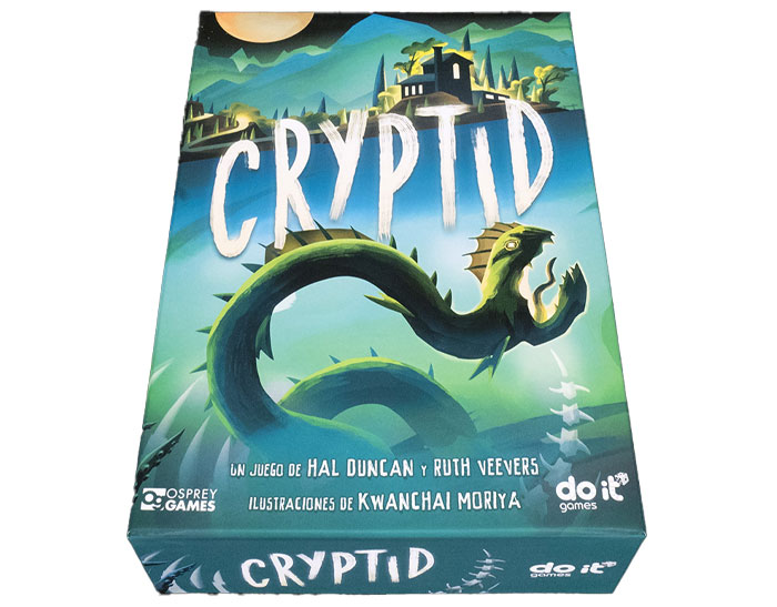 Strategy board game Cryptid with fantasy creature on the cover, perfect for long cozy evenings of gameplay.