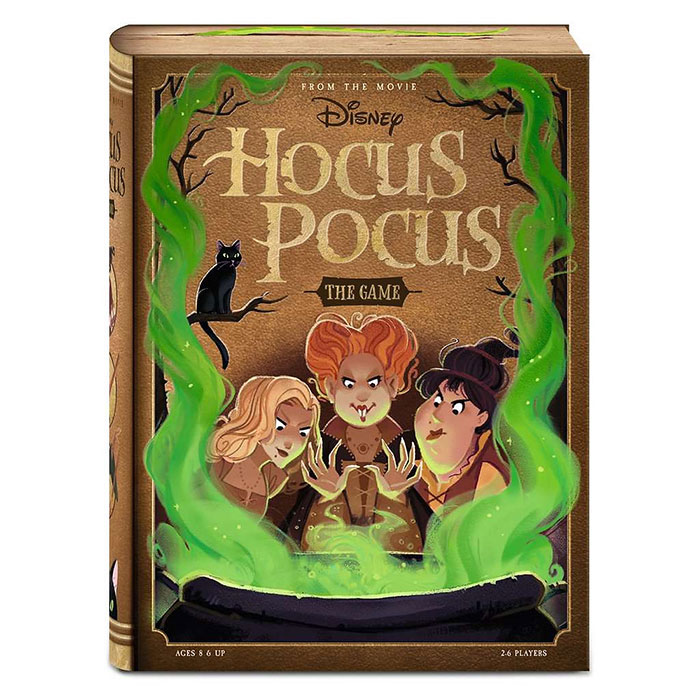Hocus Pocus board game featuring witches and magical green smoke, a fun strategy board game for cozy evenings.