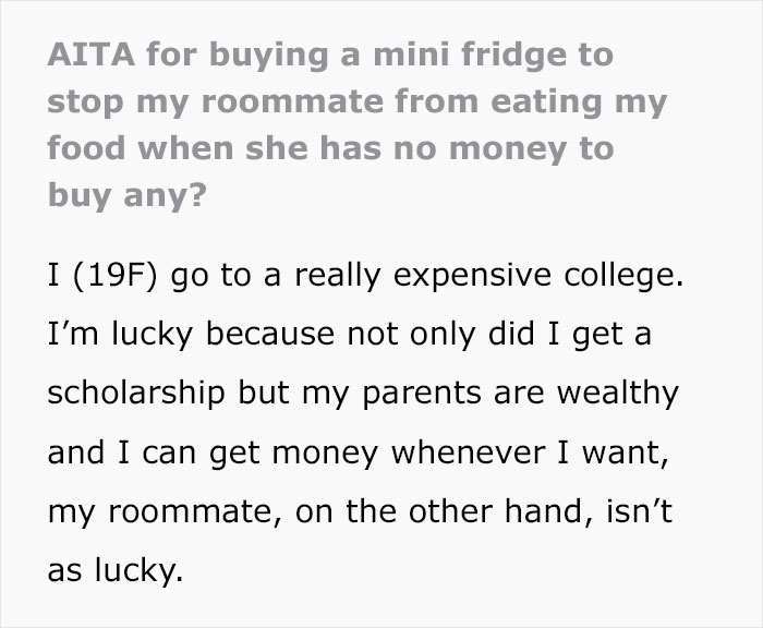 Student Has Had Enough Of Financially-Struggling Roommate Eating All Of Her Food, Buys A Mini Fridge For Her Room Only, Drama Ensues - 2