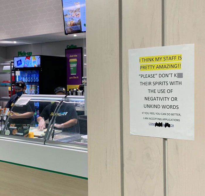 This Sign In Front Of The Busiest Subway On My University’s Campus