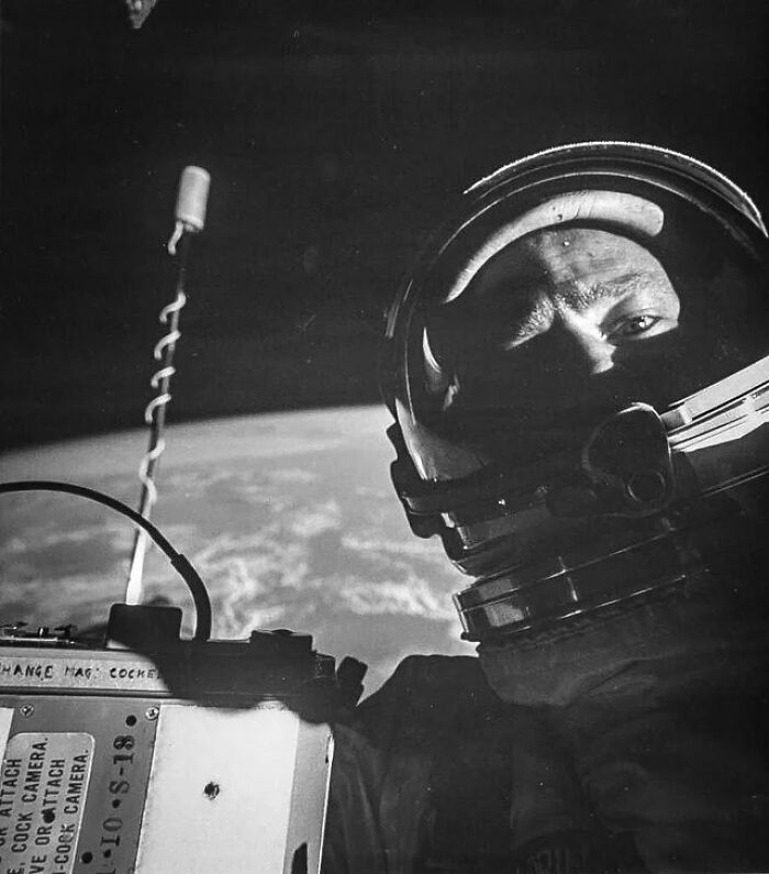 Buzz Aldrin, First Self-Portrait In Space. 1966