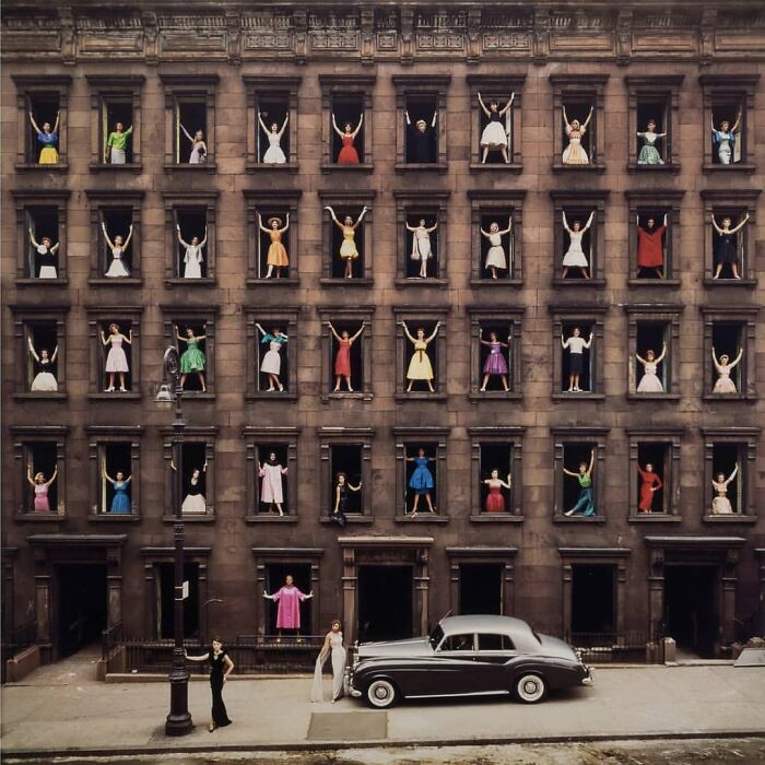 "Girls In The Windows" Taken By Ormond Gigli In 1960 In NYC. The Building Was Knocked Down The Next Day