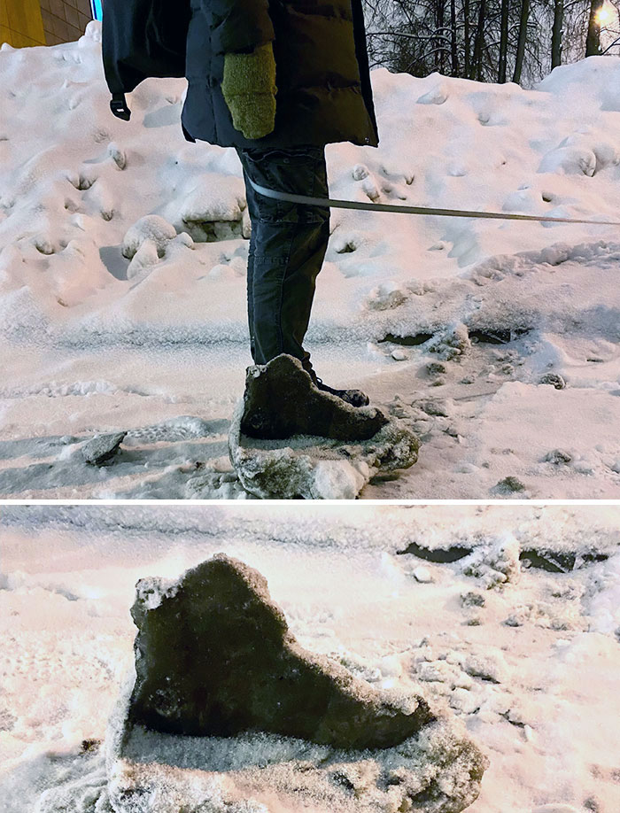 I Met A Chunk Of Snow That Looks Like A Boot
