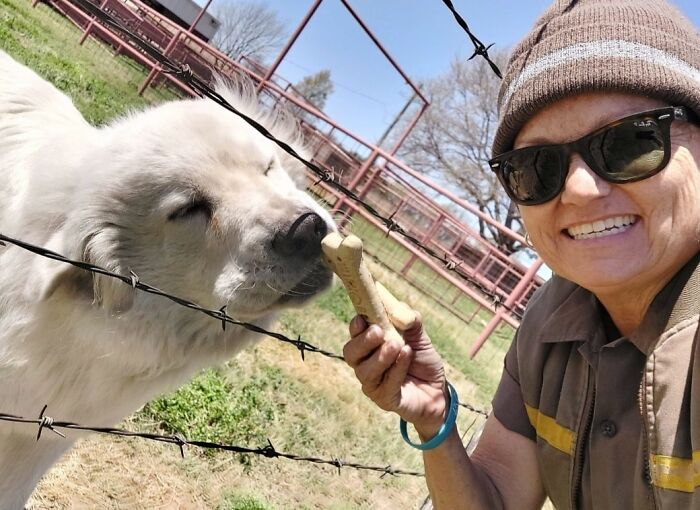Monty dando besos desde Decatur, Texas