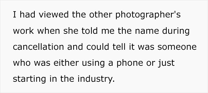 Bride Cancels Photographer For $3200 Because She Found Someone For $50, Regrets Her Decision And Asks Them To Do A Photoshoot For Free - 3
