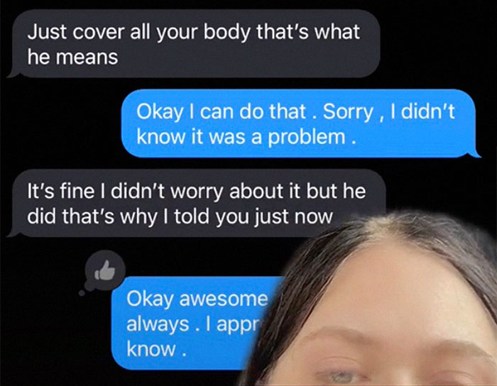 Plus-Size Woman Quits Job After Being Told To 'Cover Her Stomach' Despite All Of Her Petite Coworkers Wearing Similar Clothes Plus-Size Woman Quits Job After Being Told To 'Cover Her Stomach' Despite All Of Her Petite Coworkers Wearing Similar Clothes