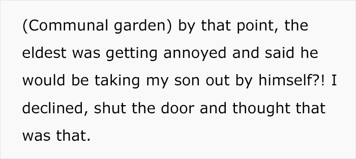 Mother Says "No" When Two Neighbor Boys Ask If They Can Hang Out With Her 2-Year-Old Son, Their Mom Comes Banging At Her Door Mother Says "No" When Two Neighbor Boys Ask If They Can Hang Out With Her 2-Year-Old Son, Their Mom Comes Banging At Her Door