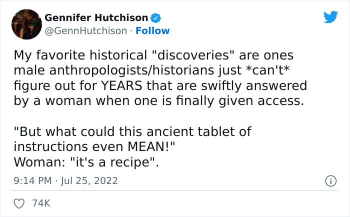 Writer Starts A Viral Twitter Thread After Making Fun Of Historical "Discoveries" That Were Cracked Once Women Were Finally Allowed To Look At Them