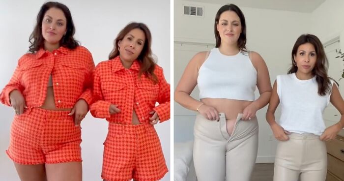 Estas mujeres comparan las tallas XL y XS de la misma ropa y sus videos se hacen virales