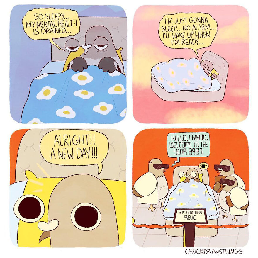 Artist Who Lives With Anxiety And Depression Creates A Pigeon As The Narrator Of His Comics That Will Bring A Smile To His Face (Interview With Artist)