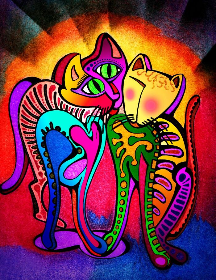 Gel Pen And Oil Pastel