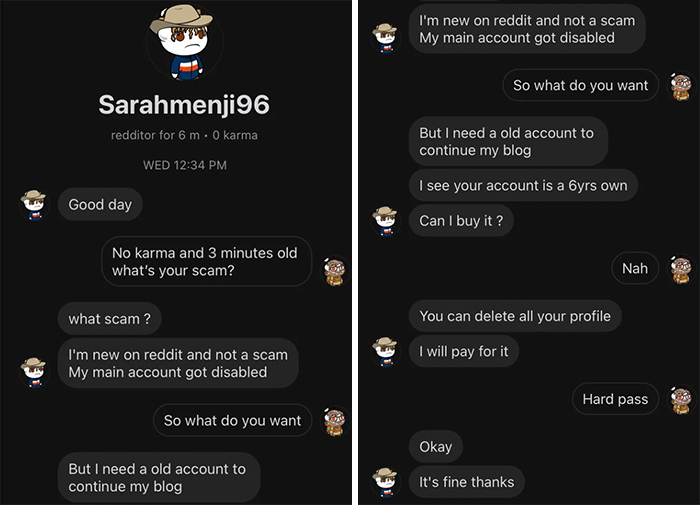 Did I Dodge A Bullet/Is Buying Reddit Accounts A Thing?