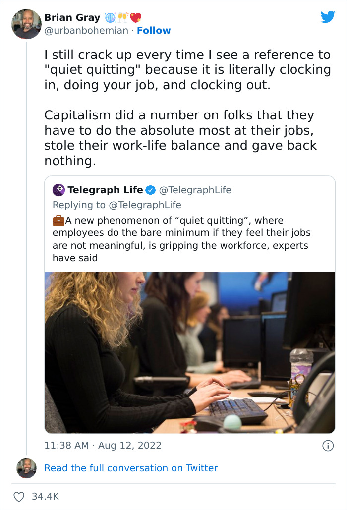 Employees Stop Going Above And Beyond At Work And Join "Quiet Quitting" Trend, But Bosses Are Not Happy Employees Stop Going Above And Beyond At Work And Join "Quiet Quitting" Trend, But Bosses Are Not Happy