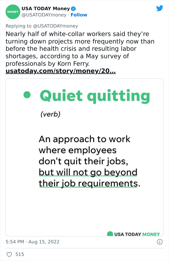 Employees Stop Going Above And Beyond At Work And Join "Quiet Quitting" Trend, But Bosses Are Not Happy Employees Stop Going Above And Beyond At Work And Join "Quiet Quitting" Trend, But Bosses Are Not Happy