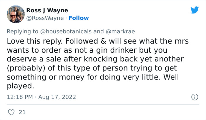 Entitled Man Requests Gin For Free But Is Put In His Place By This Sarcastic Distillery Manager