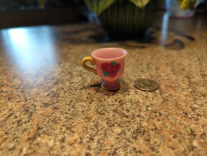 Renovating Our Back Yard We Roto-Tilled This Adorable Plastic Cup Out Of The Yard. Along With Several Other Toys And Plastic Silverware