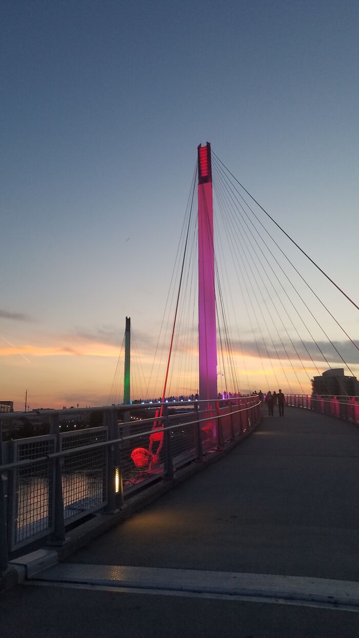 From A Car On An Android So It Looks Lame As Hell, Of Your Wondering Where This Is At It's A Bridge Built Over A River And In The Middle Mark's The Border Between Nebraska And Iowa. We Were Lucky To Be Near Here, Because We Were Visiting Family And They Live In Omaha, Which Is Like 30 Minutes To An Hour Drive Away From Iowa