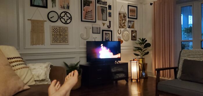 The Gallery Wall View While Relaxing On My Couch