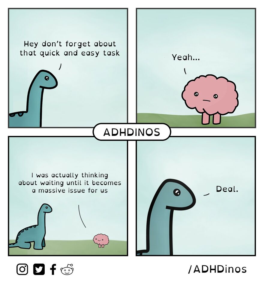 Artist Illustrates Everyday Life With Adhd Through Relatable Dinosaur Illustrations (32 New Pics)